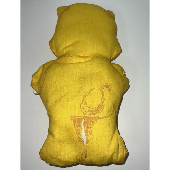 VINTAGE 80s Care Bears Pillow Birthday Bear Cut & Sew Handmade Shaped Yellow 13" - Picture 3 of 3